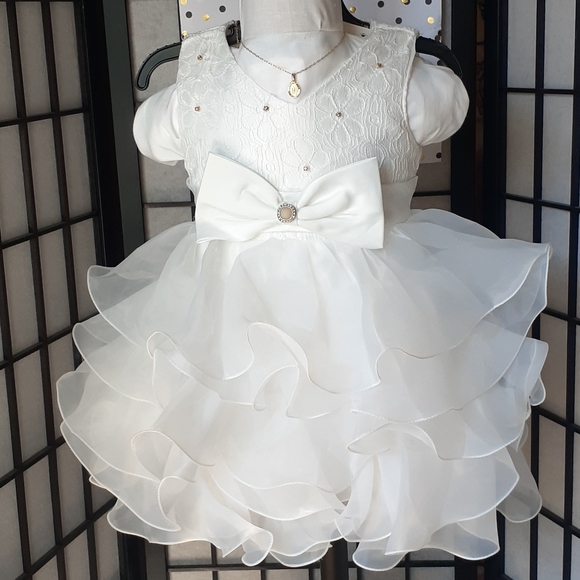 Baby dress formal baptismal or party white